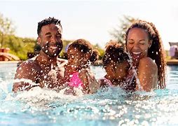 Family enjoying the pool
